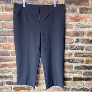 Nicole Miller Brown Wide Leg Cropped Flat Front Dress Pants Women's Size 12